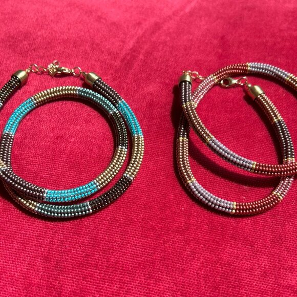 Handwoven Necklace, Beaded Necklace, Rope Necklace, Herringbone Necklace - Picture 7 of 8